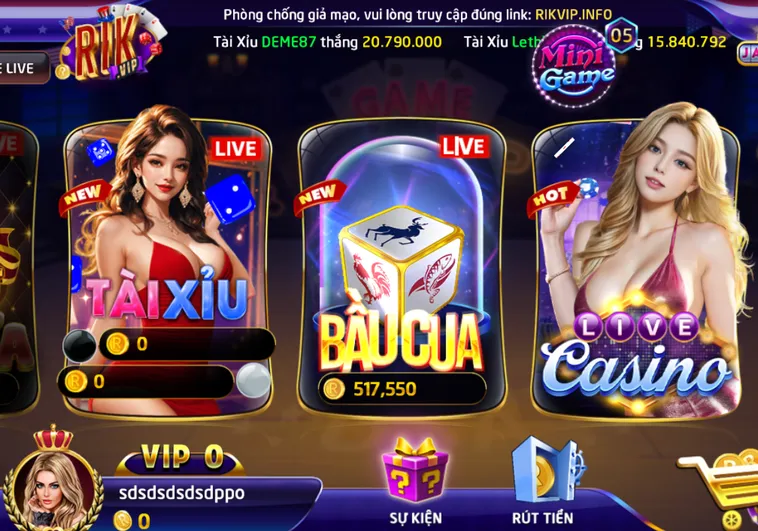 LiveStream Casino RikVip Đỉnh Cao Giải Trí Sòng Bài Trực Tuyến Hiện Đại