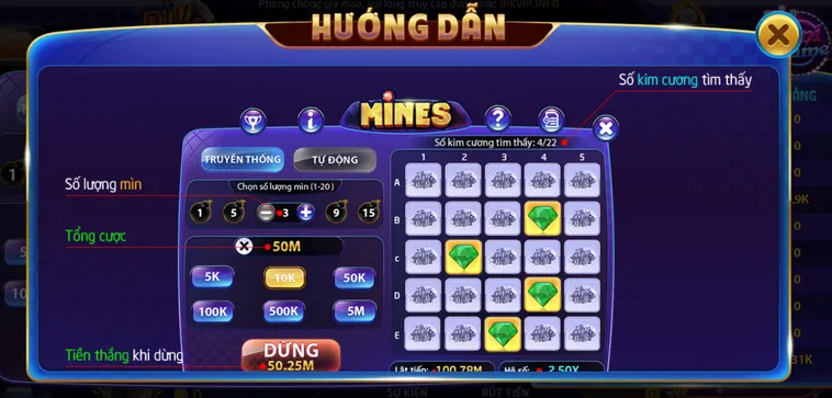 Minigame Mines Tại RikVip – Đỉnh Cao Dò Mìn Trí Tuệ Và Cơ Hội Nhân Thưởng Khổng Lồ