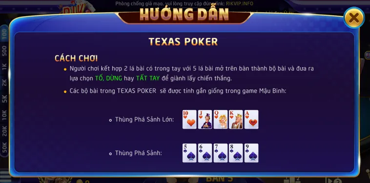 Texas Poker Tại RikVip Đỉnh Cao Trí Tuệ Và Chiến Thuật Cá Cược Toàn Cầu